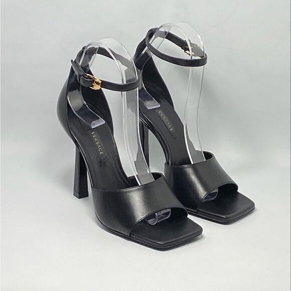 VERSACE Black Medusa Heeled Sandals size 36.5 - Picture 6 of 12